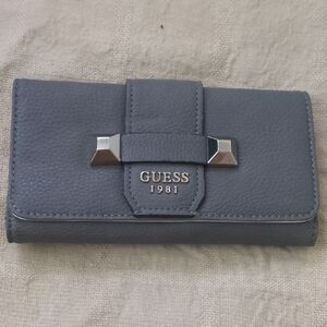 GUESS Charcoal with Gold Interior Multi- Sectional Women's Wallet ONLY $25